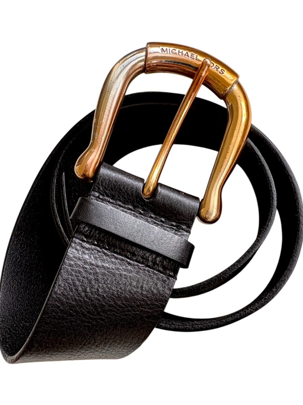 Michael Kors Leather Belt Black Gold Size Small